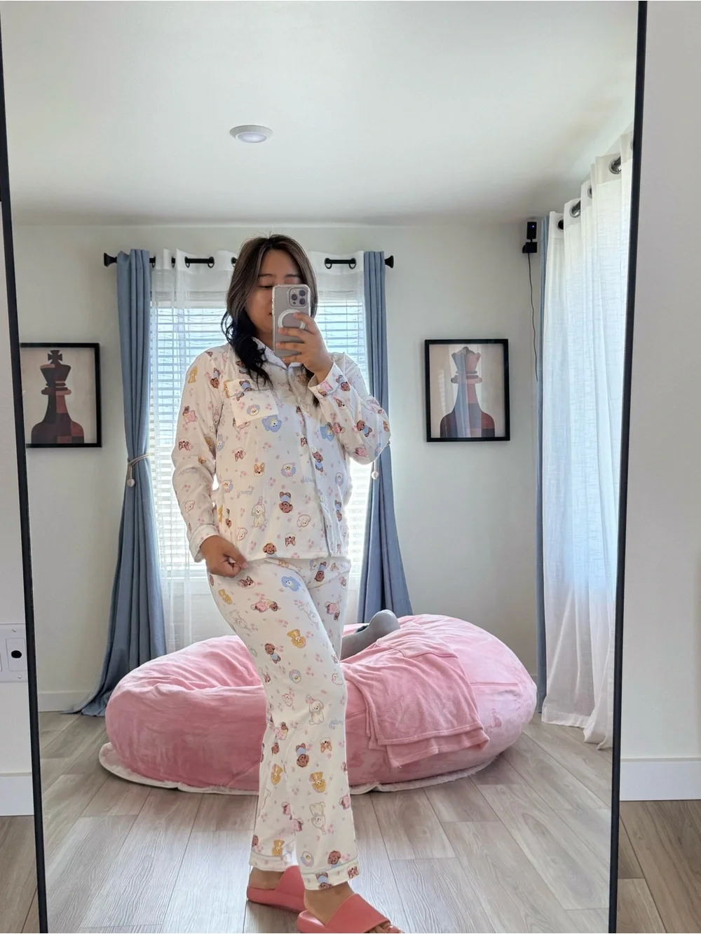 Cozy Printed Women's Pajama Set - Pink